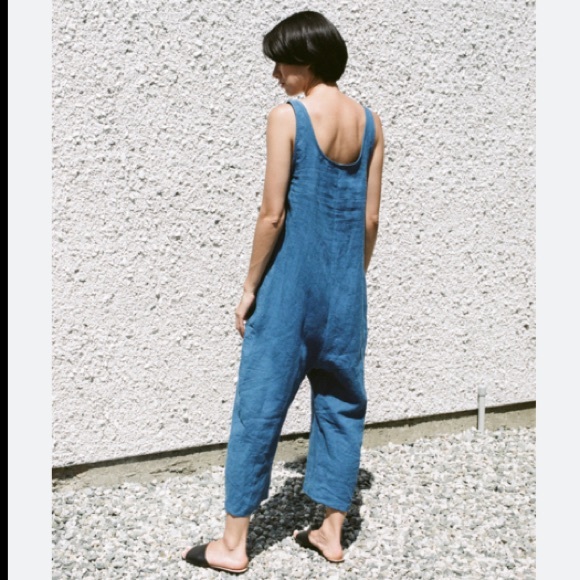 Ilana Kohn Blue Linen Gary Jumpsuit - Picture 2 of 9